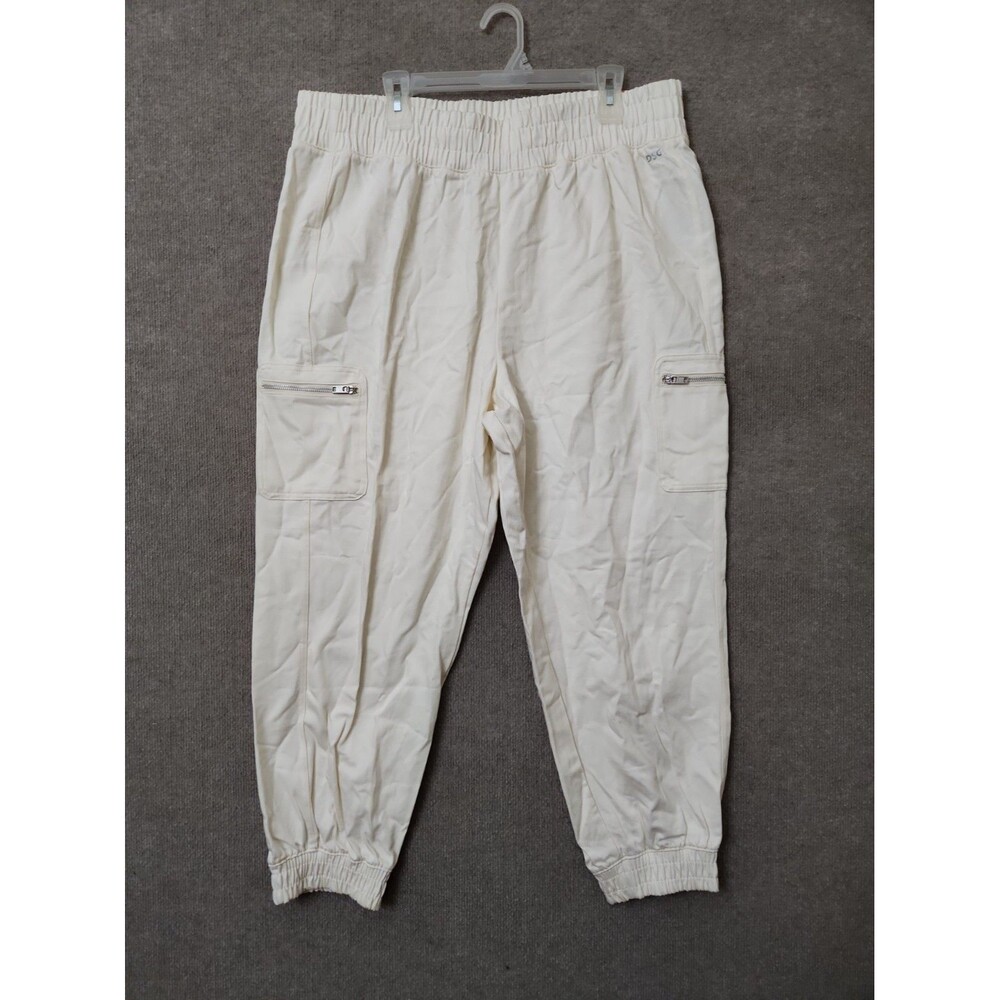 DSG High Rise Jogger Pants Womens XXL Oat Milk Pull On Cargo Pockets NEW